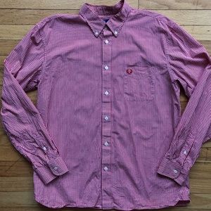 FRED PERRY Red Micro Gingham Button Down Shirt XL